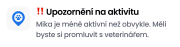 Zpráva zdravotního upozornění z aplikace Tractive