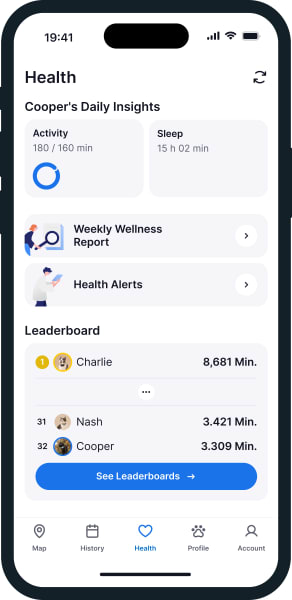 Illustration of the Tractive app Wellness screen