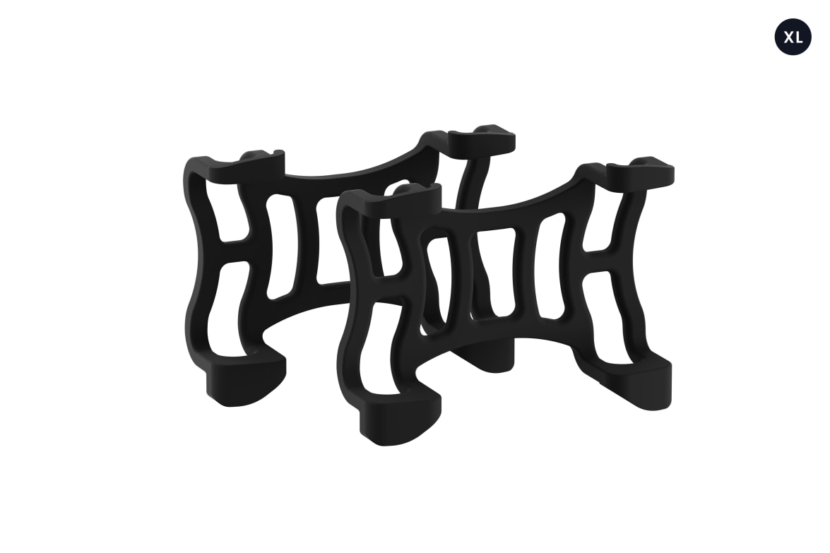 Two DOG 6 XL tracker clips (black) for mounting the Tractive DOG 6 XL device on a collar